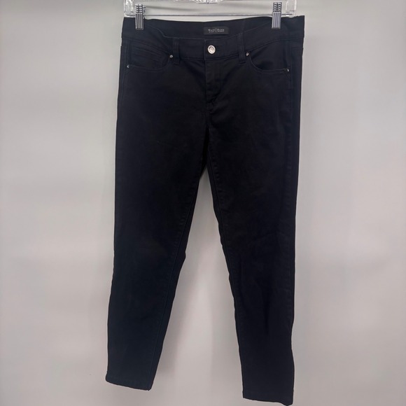 White House Black Market Denim - White House Black‎ Market Skimmer Black Ankle Zip Jeans Women's Size 6